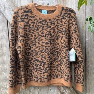 CeCe Leopard Print Sweater - Tan and Black
